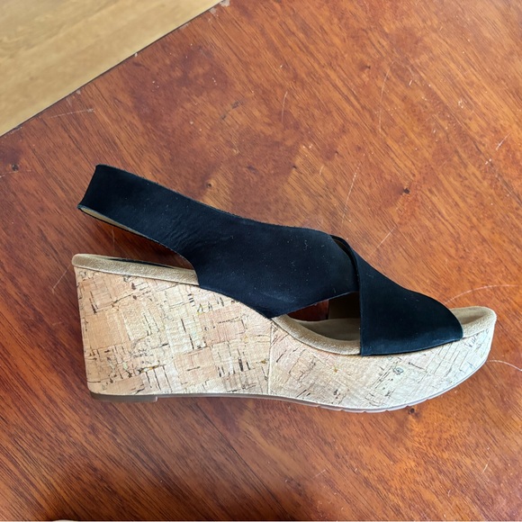 Black Wedge Sandals Clark’s Size 9 - Picture 3 of 4